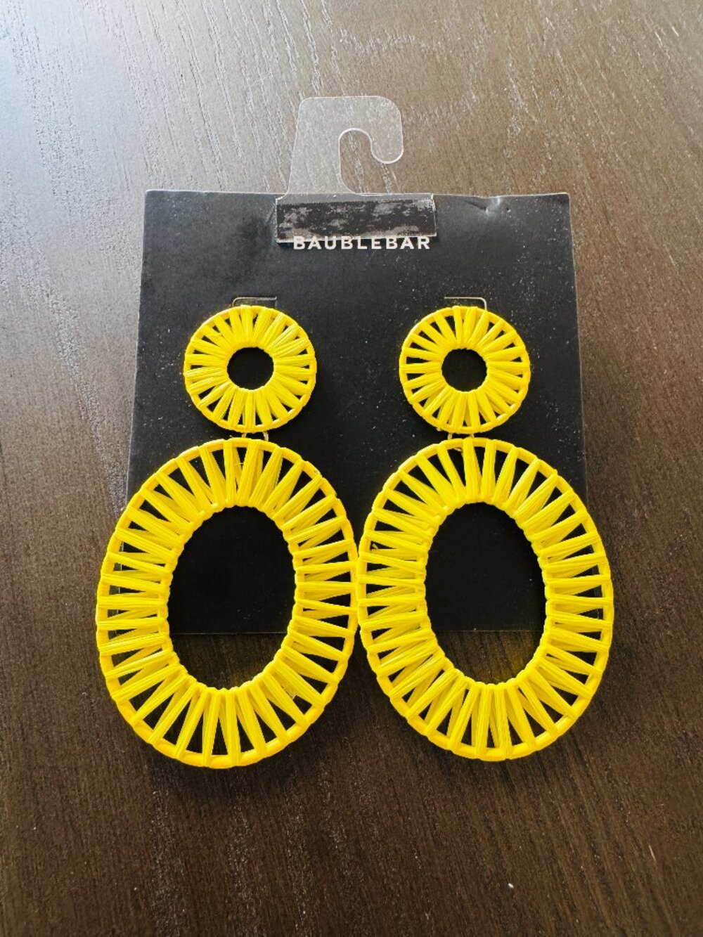 BaubleBar Bright Yellow Statement Drop Earrings – New on Card